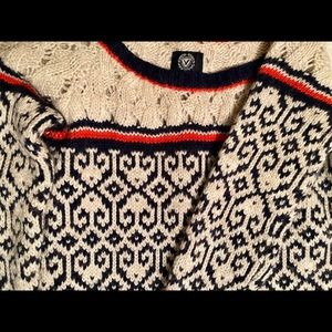 American Eagle Wool Sweater navy and cream size XS